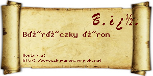 Böröczky Áron névjegykártya