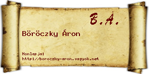Böröczky Áron névjegykártya