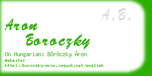 aron boroczky business card